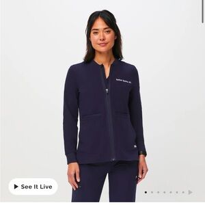 Figs Bellery Scrub Jacket- Navy